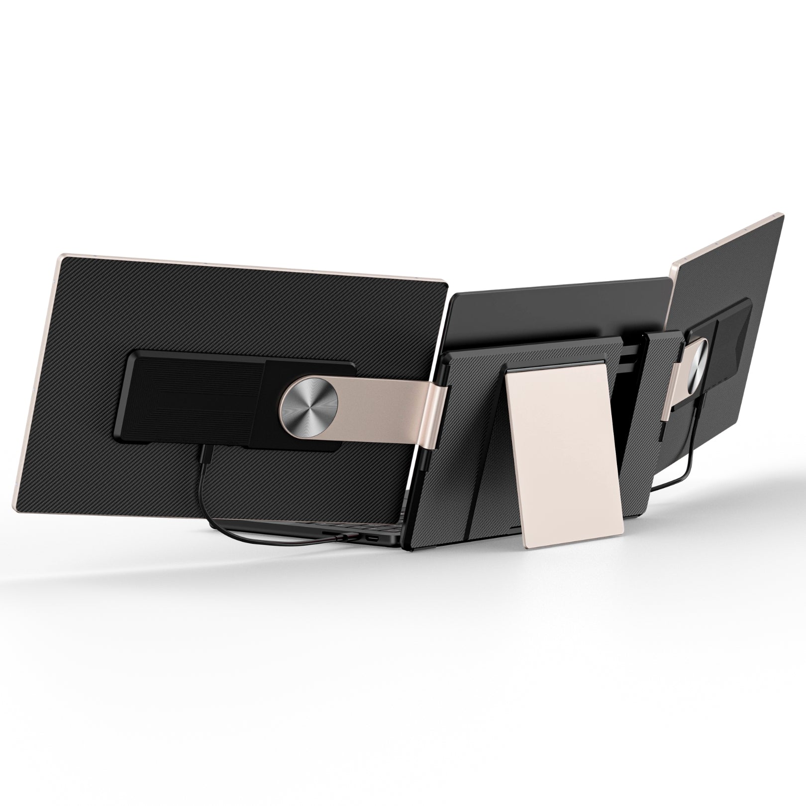 achteraanzicht 3d render van de Alpha pro 15.6 inch portable monitor