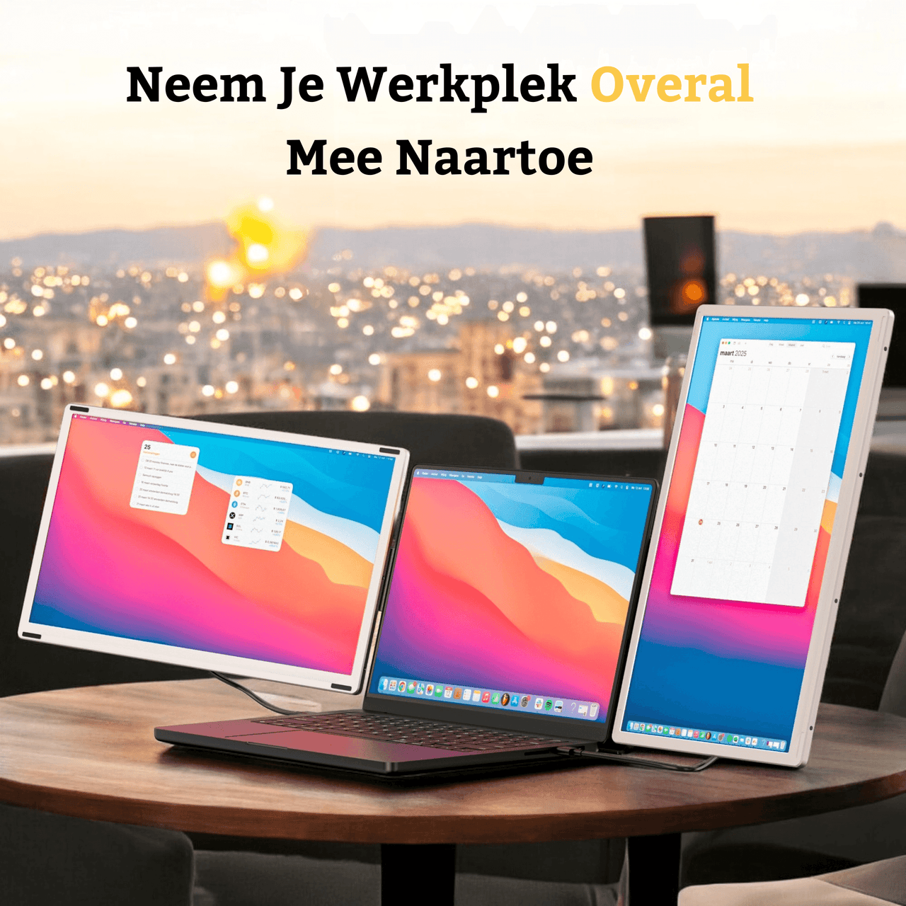 de portable monitor alpha pro 15.6 inch is perfect geschikt om mee te nemen op zaken reis of buiten werk