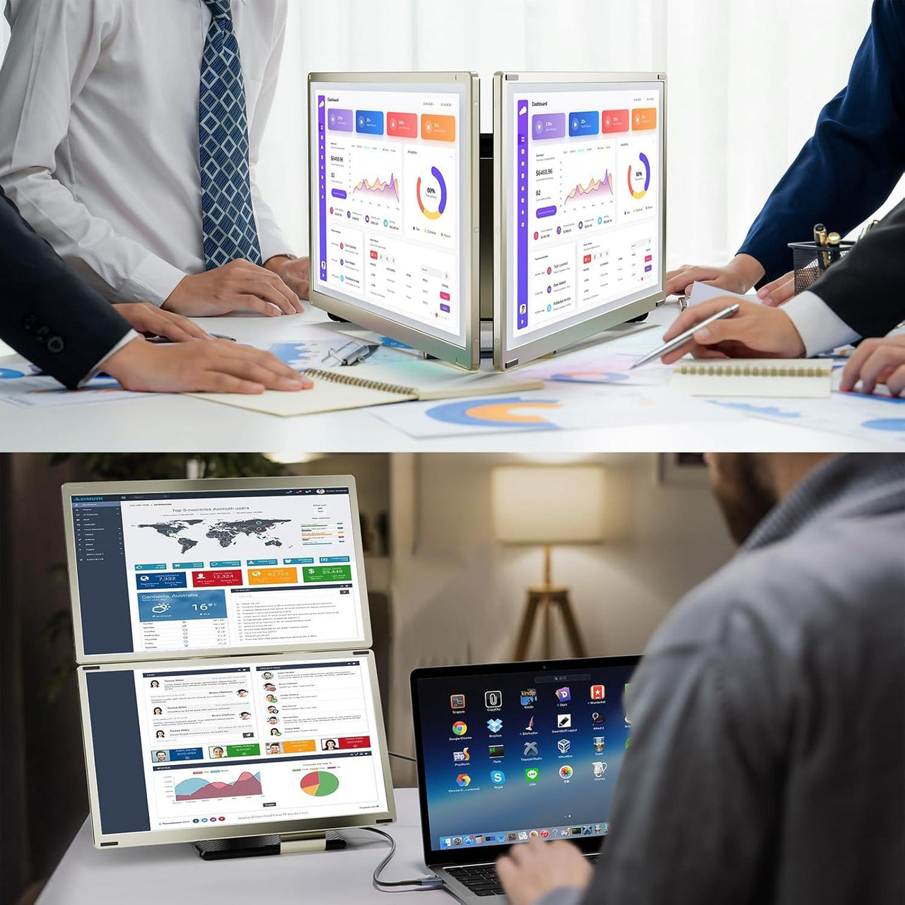 De alpha pro 15.6 inch portable monitor wordt gebruikt door testemonials