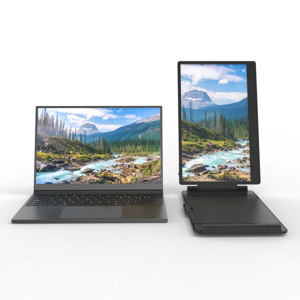De portable monitor wordt gebruikt in een verticale opstelling