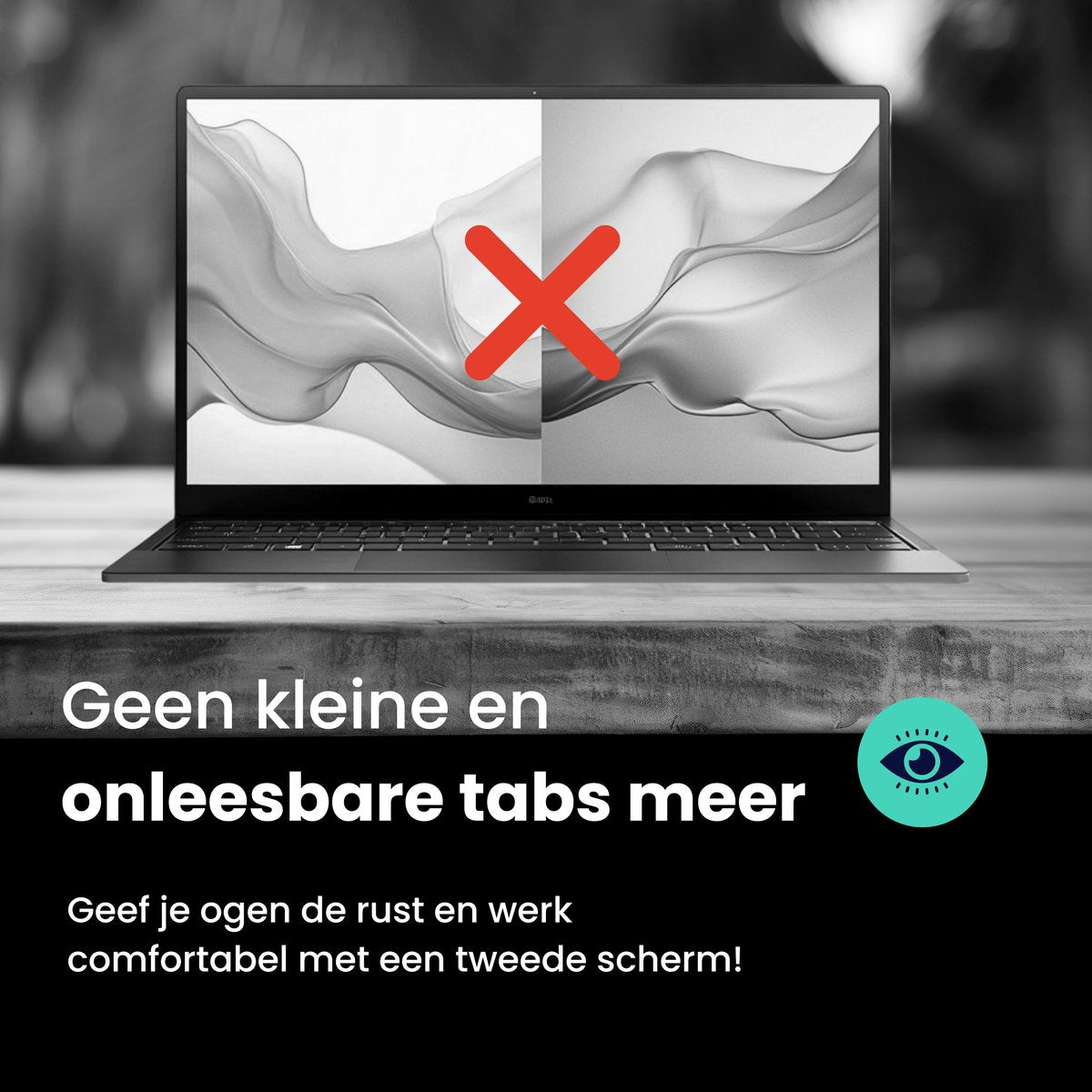 Vooraanzicht van een laptop zonder een portable monitor