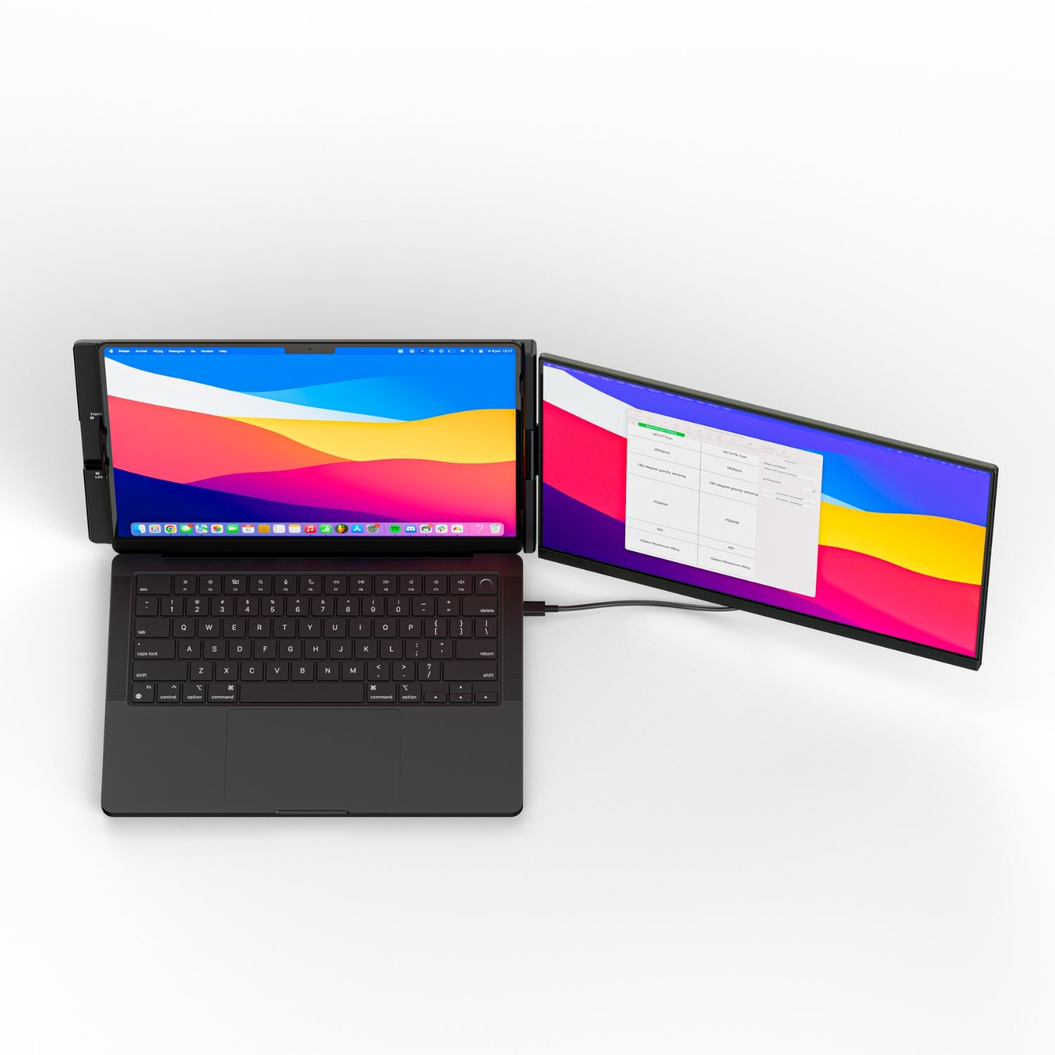 Bovenaanzicht van portable monitor 15.6 inch dual screen